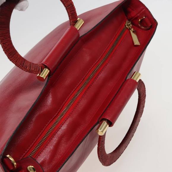 CELINE Hand Bag Leather 2way Red Auth yk13083 - Picture 6 of 16